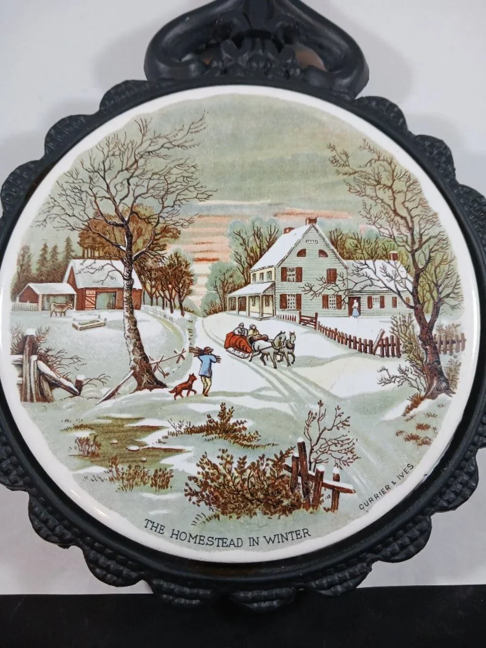 Vintage 1970’s Winter Scene Decorative Wall Plate